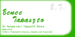 bence tapaszto business card